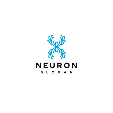 Neuron logo design icon template	
