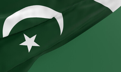 Pakistan flag waving country national green white moon star color background wallpaper copy space empty independence government politic 23 rd march 75 year september islam muslim religion celebration