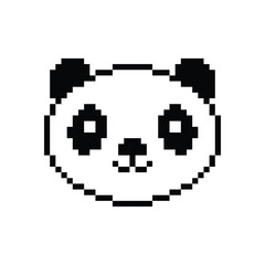  panda  icon 8 bit, pixel art icon  for game  logo. 
