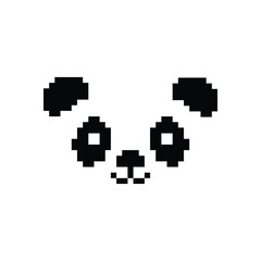  panda  icon 8 bit, pixel art icon  for game  logo.  © veronchick84