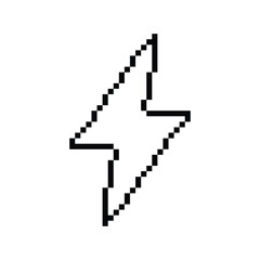  lightning pixel art icon vector  element for  8 bit gamepixel bolt sign