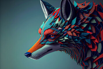Abstract Fox. AI Generated