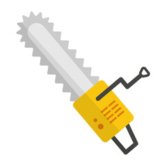 Flat design chainsaw icon. Power tool. Vector.