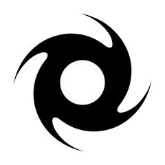 Simple typhoon icon. Hurricane silhouette icon. Vector.