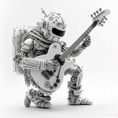 Robot playing the guitar. ia generate