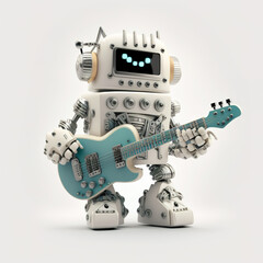 Robot playing the guitar. ia generate