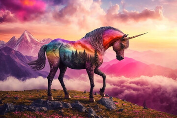 Abstract Unicorn. AI Generated
