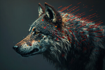 Abstract Wolf. AI Generated
