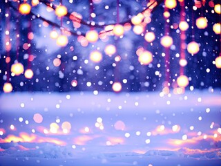 Naklejka premium Winter background with snowflakes and bokeh. Perfect for cards, posters and more. 