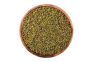 bowl of dry lentils isolated on transparent background, top view