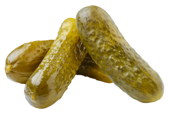 Three pickled cucumbers