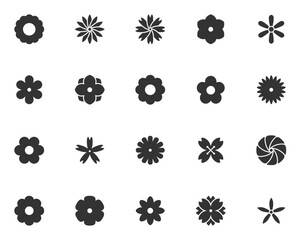 set of flower icons, nature, blossom, spring