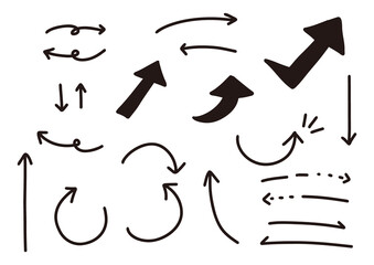 手書きの矢印セット　黒