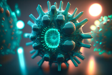 Virus or bacteria cells,generative ai