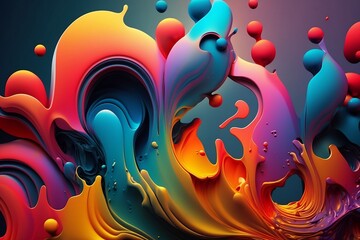 abstract background with circles and bubbles of paint