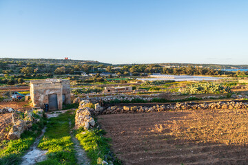 Farmland in Mellieha, Malta.