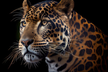 Jaguar cat portrait, Generative AI