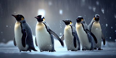 King Penguins on ice, Generative AI