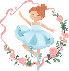 Beautiful ballet dancer with flowers
