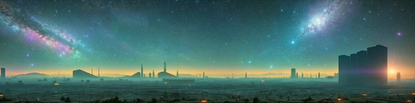 The industrial area of the alien city. AI. 