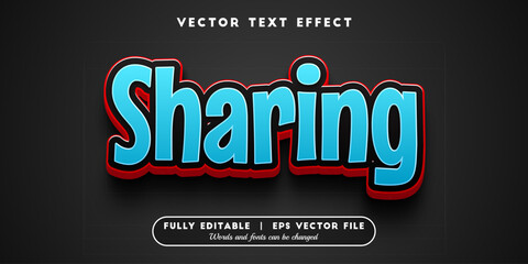 Fototapeta premium Text effects 3d sharing, editable text style