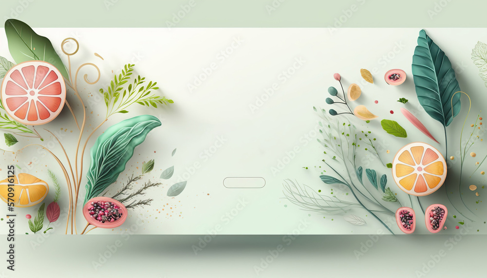 Wall mural healthy lifestyle web or landing page design template. modern website user interface layout. wellnes