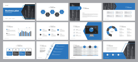 business presentation template design backgrounds and page layout design for brochure, book, magazine, annual report and company profile, with info graphic elements graph design concept