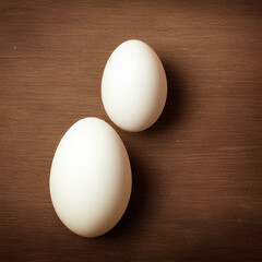 two eggs on a wooden background