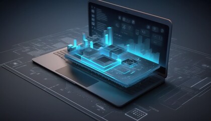 Fototapeta premium Application of Smartphone with business graph and analytics data, generative ai