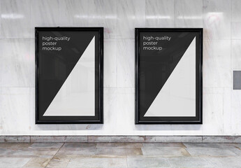 Street Outdoor Poster Advertising Mockup Template Subway Metro