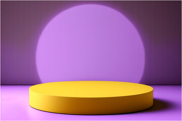 Yellow Podium with Purple Background