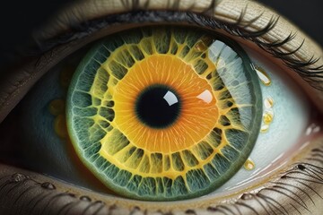 Abstract picture of a citrus eye, ai generated