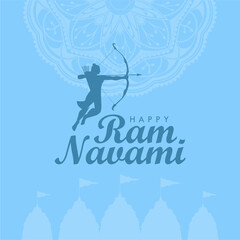 Obraz premium ram navami poster template on blue background