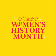 Fototapeta na wymiar march is women history month text design