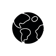 Globe icon. Simple style global problems poster background symbol. Globe brand logo design element. Globe t-shirt printing. vector for sticker.