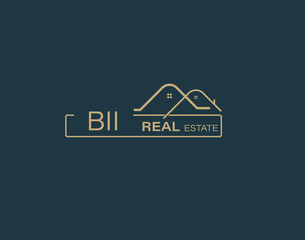 BII Real Estate and Consultants Logo Design Vectors images. Luxury Real Estate Logo Design - obrazy, fototapety, plakaty