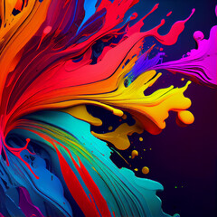 colorful paint background, paint spill, abstract background, colorful ,Artificial inteligence
