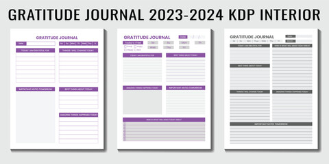 Gratitude Journal 2023-2024 KDP Interior template design