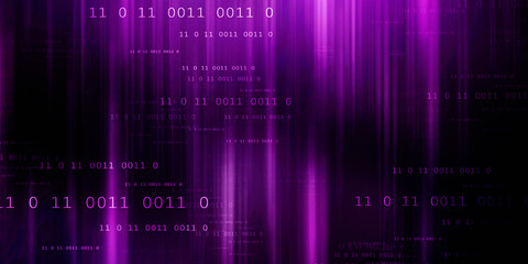 Obraz premium 2d illustration abstract digital binary data on computer screen 
