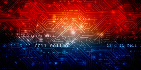 2d illustration abstract digital binary data on computer screen