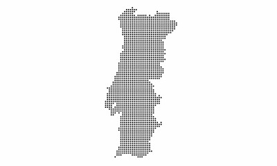 Portugal dotted map with grunge texture in dot style. Abstract vector illustration of a country map with halftone effect for infographic. 