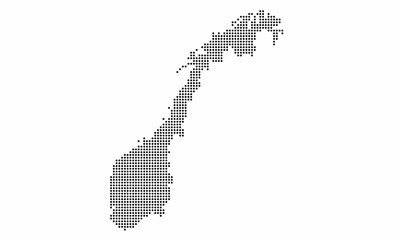 Norway dotted map with grunge texture in dot style. Abstract vector illustration of a country map with halftone effect for infographic. 