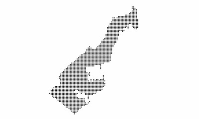 Obraz premium Monaco dotted map with grunge texture in dot style. Abstract vector illustration of a country map with halftone effect for infographic.&nbsp;