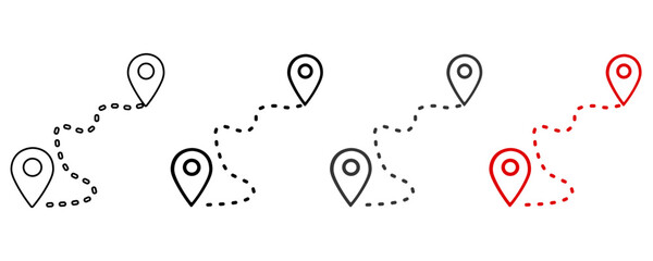 Route line and glyph icon, travel and tourism, location sign vector graphics, a linear pattern on a white background, eps 10