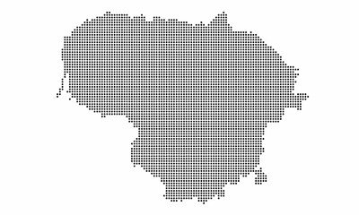 Fototapeta na wymiar Lithuania dotted map with grunge texture in dot style. Abstract vector illustration of a country map with halftone effect for infographic. 