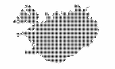 Fototapeta na wymiar Iceland dotted map with grunge texture in dot style. Abstract vector illustration of a country map with halftone effect for infographic. 
