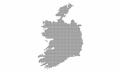 Fototapeta na wymiar Ireland dotted map with grunge texture in dot style. Abstract vector illustration of a country map with halftone effect for infographic. 