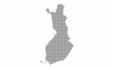 Finland dotted map with grunge texture in dot style. Abstract vector illustration of a country map with halftone effect for infographic. 
