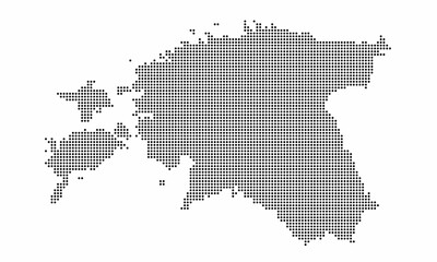 Fototapeta na wymiar Estonia dotted map with grunge texture in dot style. Abstract vector illustration of a country map with halftone effect for infographic. 