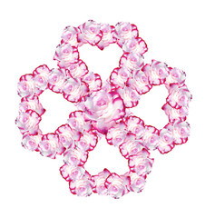 Pattern Textile Rose. Fragment of colorful retro tapestry textile pattern with floral ornament useful as background